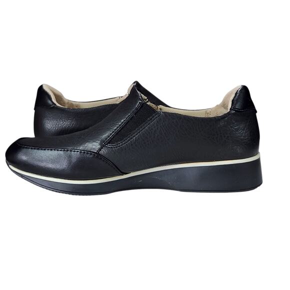 Naturalizer Sneakers sz 7.5M Women Finny Walking‎ Shoes Black White Zipper Wedge - Picture 6 of 12